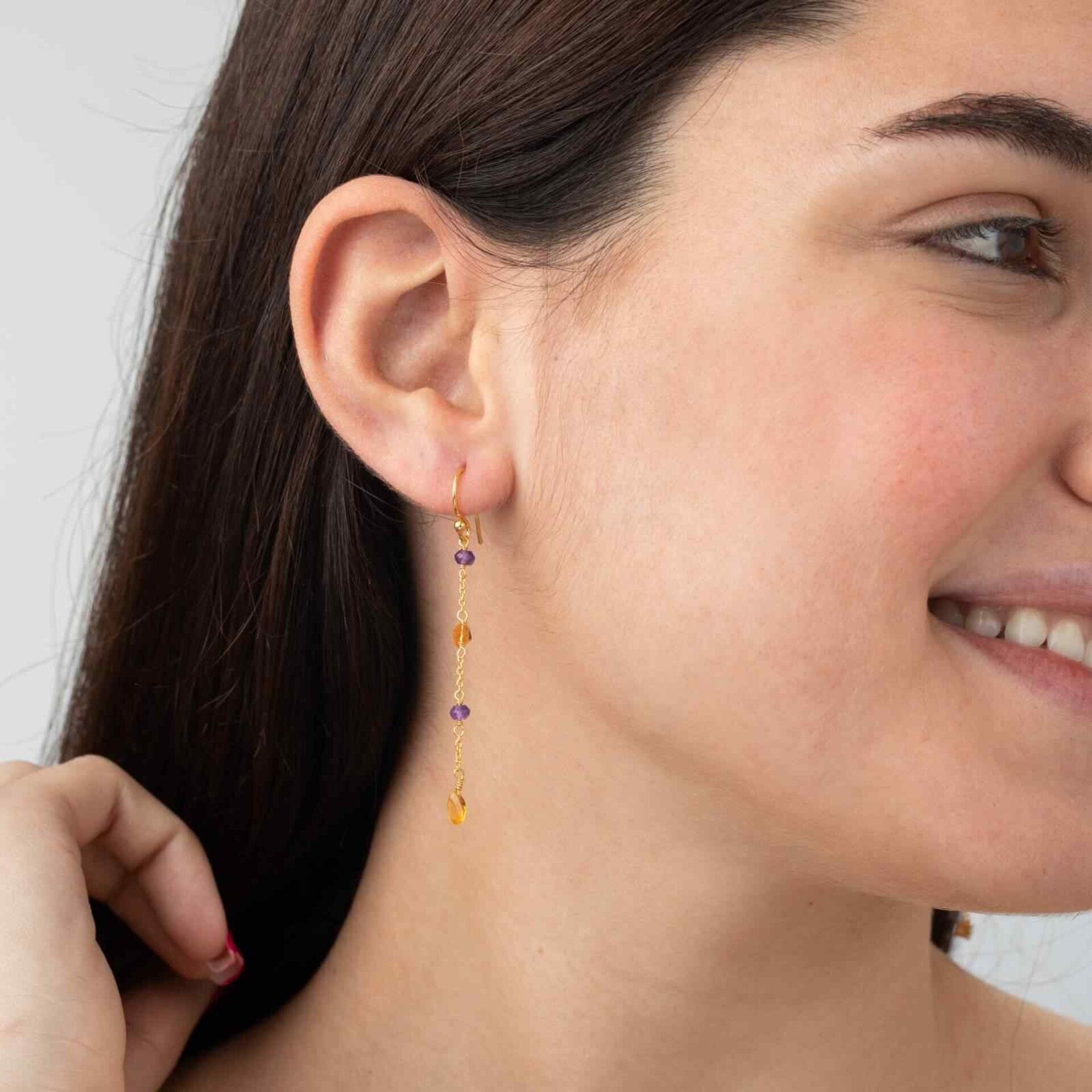 Pendientes Cadena Minerales ORO - 5