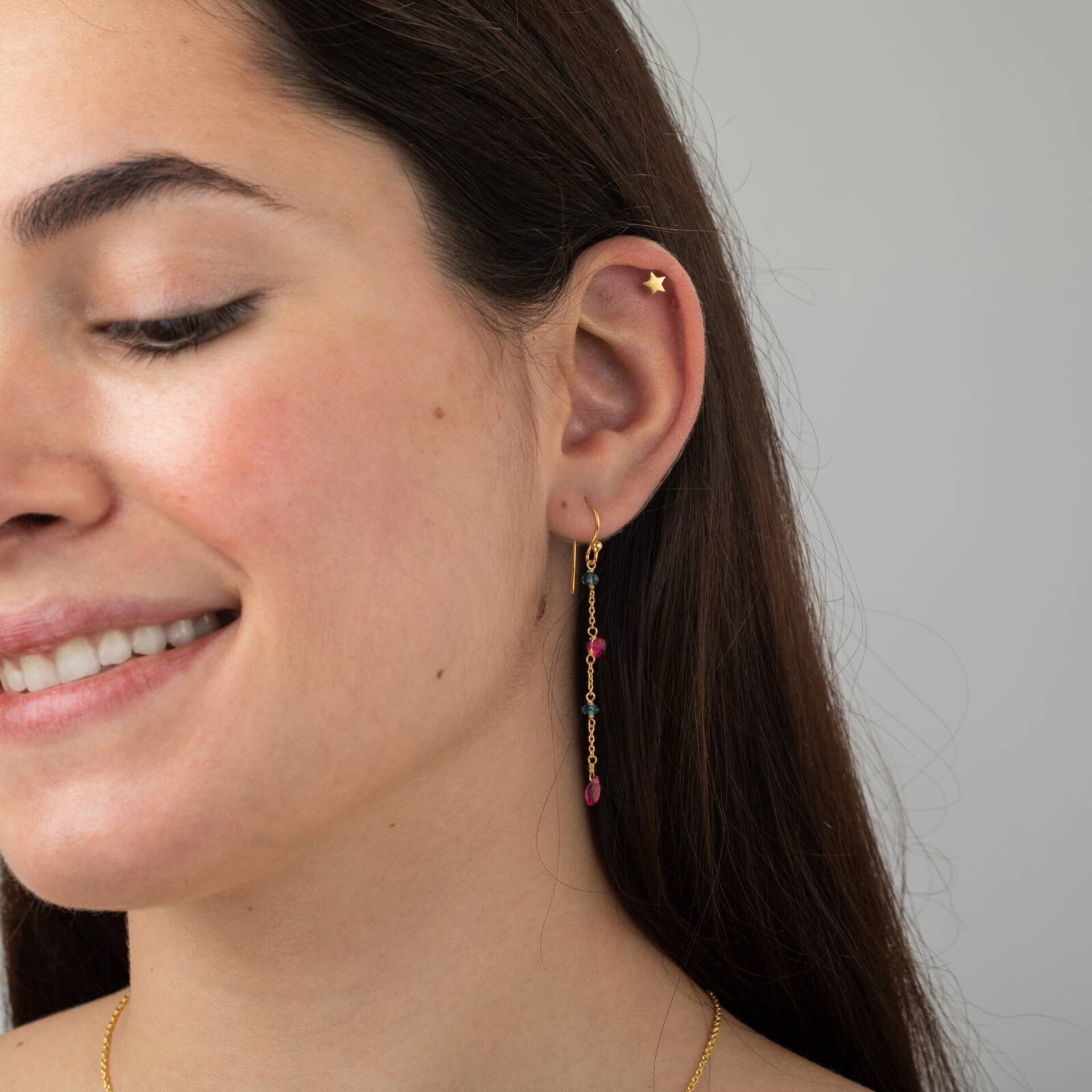 Pendientes Cadena Minerales ORO - 6