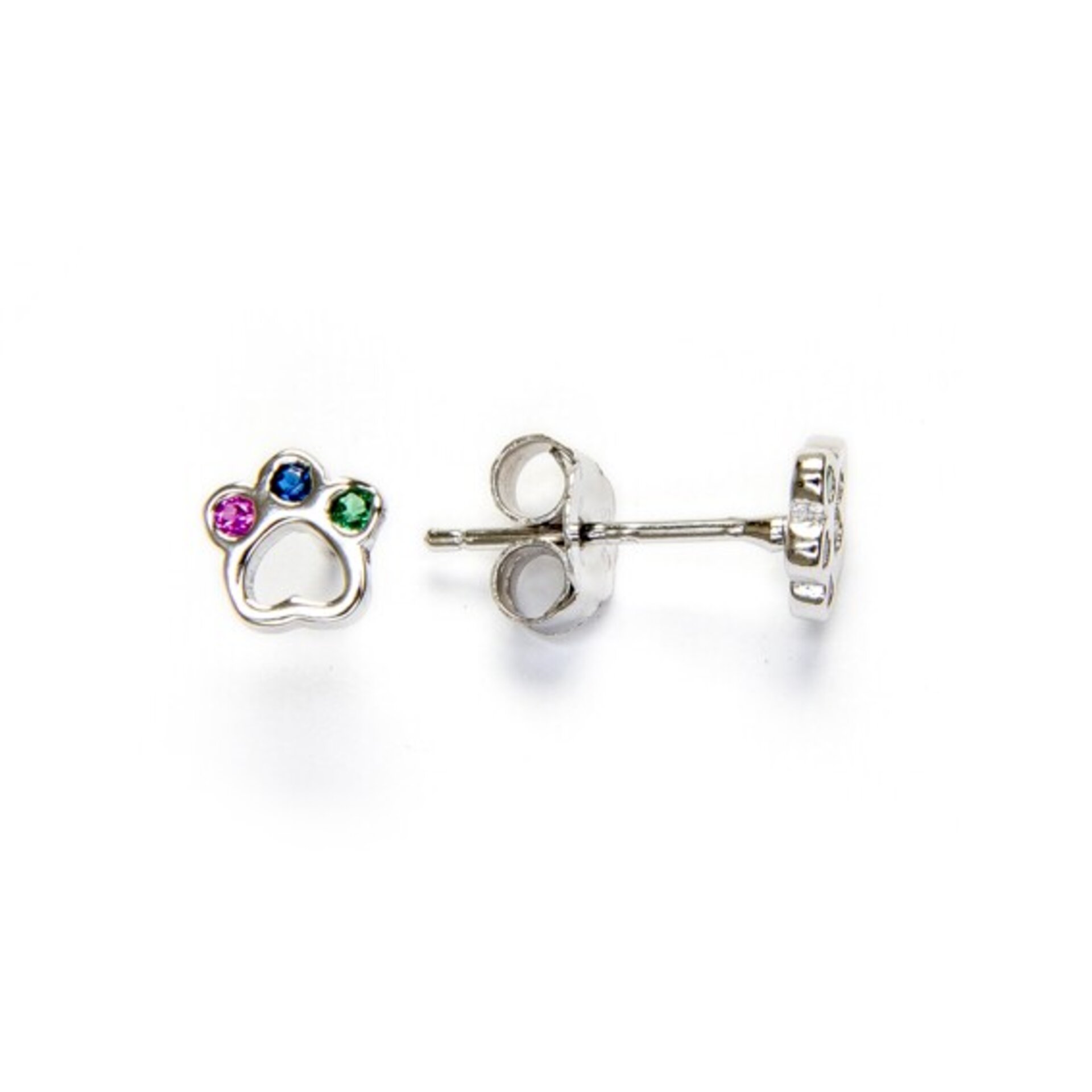 Pendiente Huellita Colores PLATA - 2